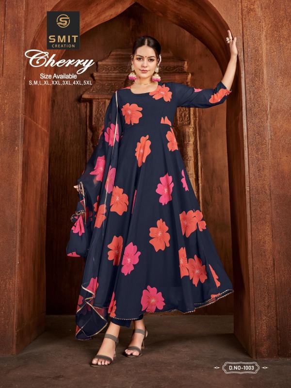 Smit Cherry Fancy Wear Georgette Kurti With Dupatta Collection